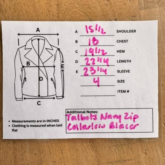 Talbots Cropped Zippered Collarless Blazer Navy - Picture 11 of 11